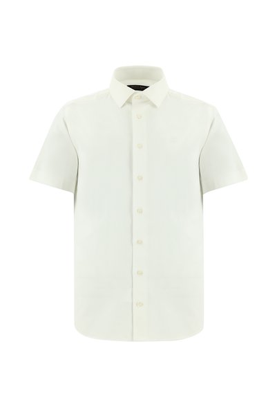 Abdullah Kiğılı Short Sleeve Slim Fit Patterned Cotton Shirt