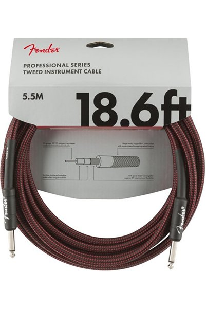 FENDER 0990820067 Professional Instrument Cable (5.5 m - Red Tweed) | 5.5-Met...