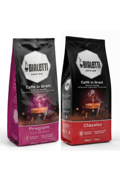 Bialetti قهوة كلاسيكو وديليكاتو (بريجياتو) الإيطالية الأصلية 2×500 جرام عبوة ...