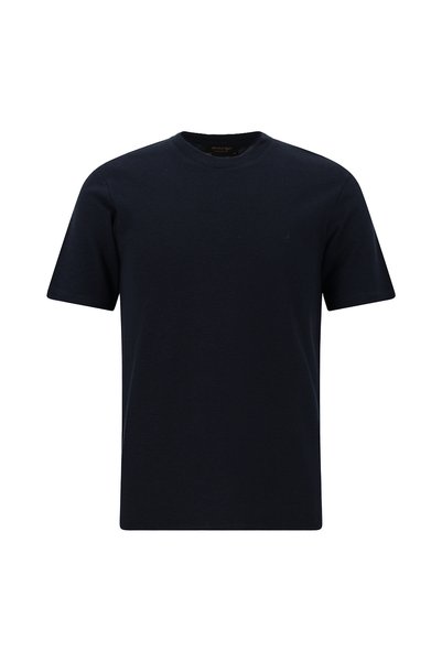 Abdullah Kiğılı Crew Neck Slim Fit Embroidered Cotton Lyocell T-Shirt