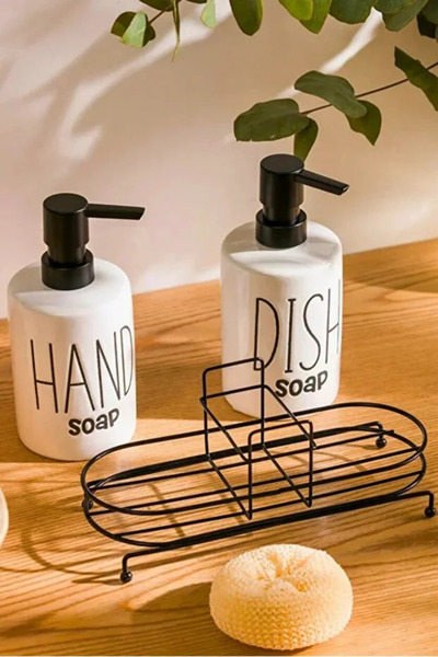 Consensus Home 2'li 500 ml Fenomen Stantlı Süngerli Pinterest Sıvı Sabunluk M...