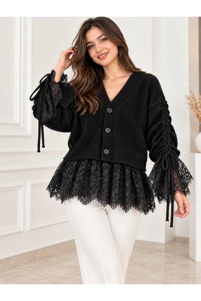 LİVATEX Tricotaj Cardigan Jachetă Detaliată din tul Lavabilă