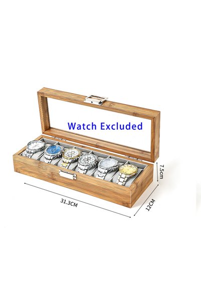 choice2 BAMBOO6 3,6,10 12 Slots Bammboo Wooden Watch Collection Box Case Wris...