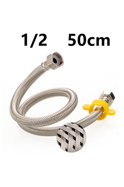 Choice 50cm 304 Stainless Steel Faucet Braided Water Pipe 1/2 Inch Hot and Co...