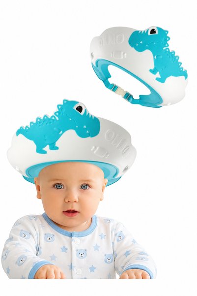 MooieBaby's Dino Banyo Şapkası , Slikon Çocuk Duş Tacı , Sevimli Dinazor , Ay...