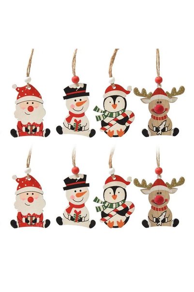 BAMI NETWORK Ornamente din lemn pentru brad 6x4.5cm Craciun