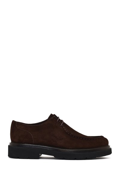 Derimod Men's Brown Lace-Up Thick Soled Suede Leather Casual Shoes 25Wfd722010