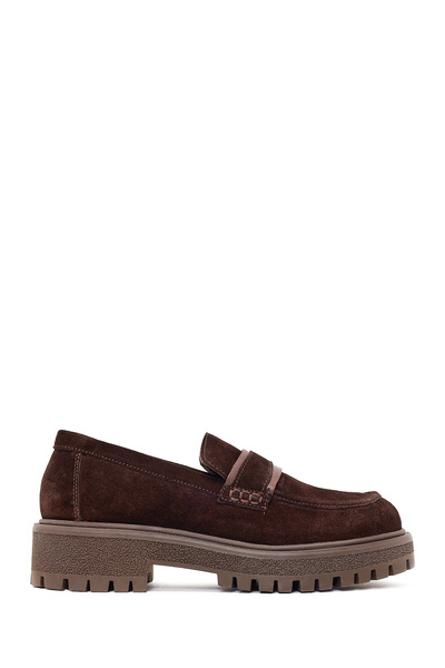 Derimod Loafer masculin din piele de căprioară cu talpă groasă maro pentru fe...