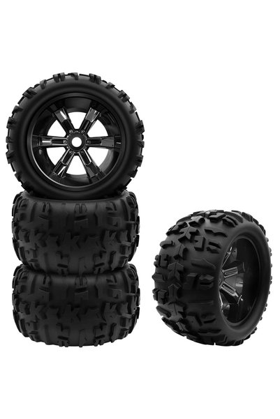 Choice Black GLOBACT 1/8 1/10 17mm Hex RC Wheels and Tires for 1/10 TRX ERevo...