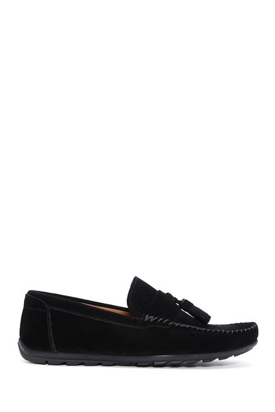 Derimod Men's Black Tasseled Suede Leather Loafer 26Sfd754610