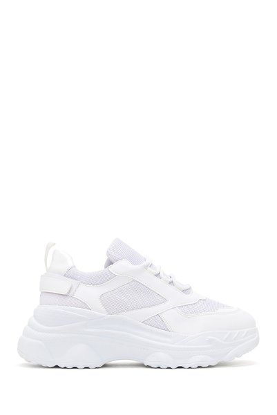 Derimod Kadın Beyaz Bağcıklı Kalın Tabanlı Sneaker 26PFE220114