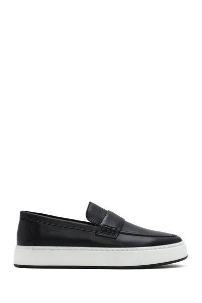 Derimod Men's Black Thick Soled Leather Loafer 26Sfd620318