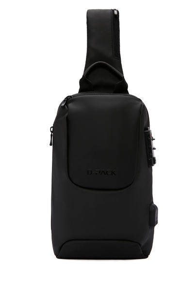 Derimod D-Pack Men's Black Technological Crossbody Bag 23Wbd30086F