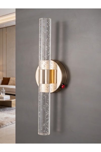 DizaynLED Pilli Kristal Kabarcık Modern Gold Duvar Aplik DL-035GOLD-DUVARTIPI...