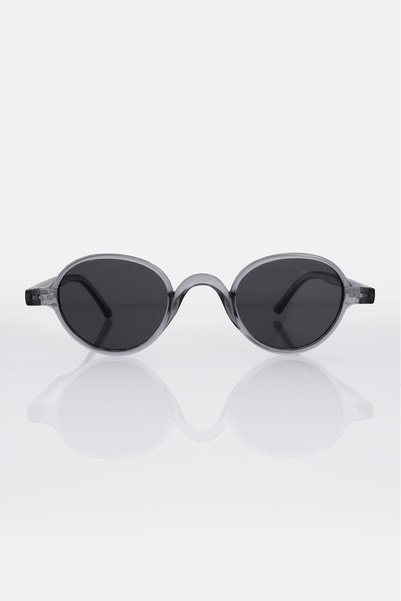 aksesuarix Oval Cut Gray Transparent Framed Men's Sunglasses