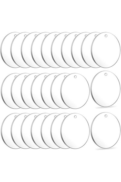 Choice 50PCS Ellipse Clear Keychains Transparent Circle Discs Acrylic Blanks ...