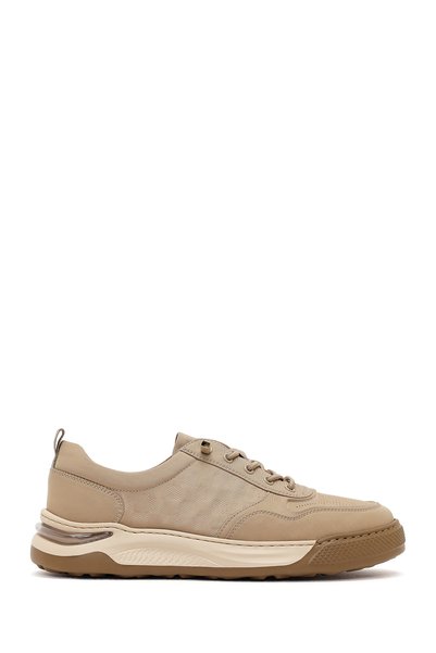 Derimod Zero Men's Beige Lace-Up Thick Sole Fabric Sneaker 26Sfd69216F