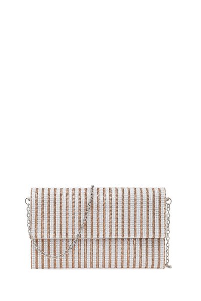 Derimod Women's Pink Chain Strap Stone Evening Dress Bag 26Sbd2914Ts