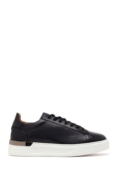 Derimod Men's Black Lace-Up Thick Soled Leather Sneaker Wm740004Dv