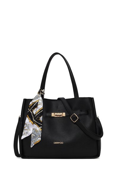 Derimod Women's Black Long Strap Classic Shoulder Bag with Accessories Wb5000...