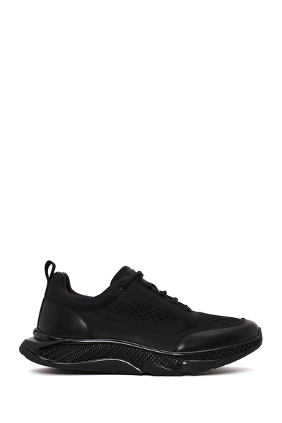 Derimod Zero Men's Black Lace-Up Thick-Sole Leather Casual Sneaker Wm68006765