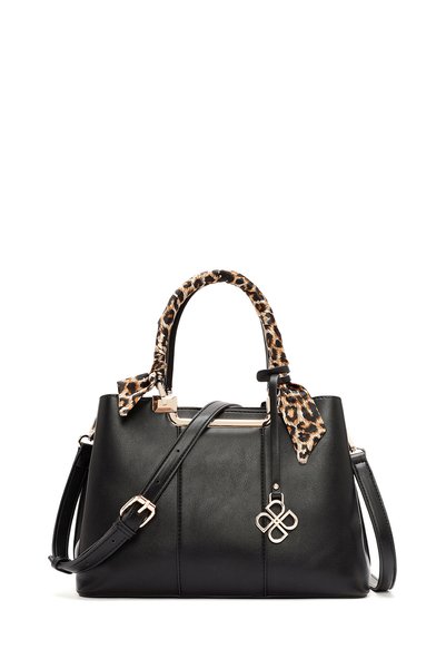 Derimod Women's Black Long Strap Accessory Detailed Shoulder Bag Wb150009Sv