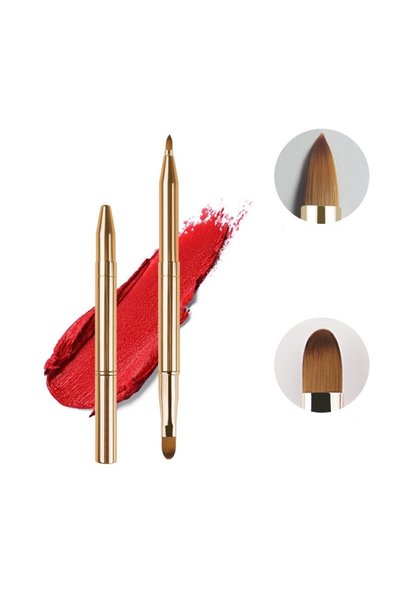 Choice1 Gold Retractable Lipstick Brushes Double Headed Professional Lip Glos...