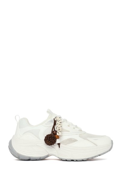 Derimod Women's White Lace-Up Thick-Soled Charmlı Sneaker 26Pfe495814