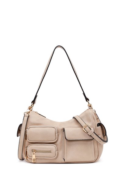 Derimod Women's Beige Long Strap Shoulder Bag Ab100025Sv