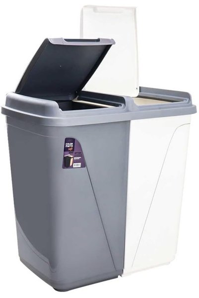 Violet Kirli Çamaşır Sepeti 60 Lt Soft Iki Bölmeli Duo Colormatik 30+30 Lt