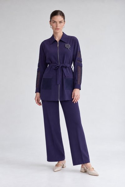 Levidor File: Detailed Two-Piece Set, Navy Blue