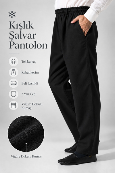 ihvan online Men's Luxury Viscose Winter Shalwar Trousers with Pockets, Relax...