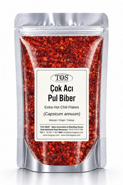 TOS The Organic Spices Çok Acı Pul Biber 100 gr (1. KALİTE) Capsicum Annuum /...