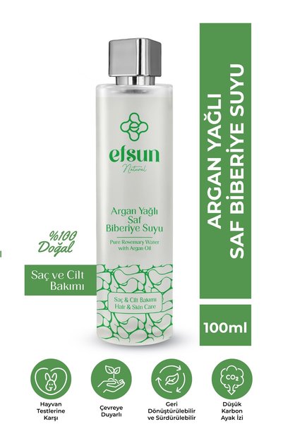 Efsun Natural Biberiye Suyu & Argan Yağı - Dökülme Karşıtı Hızlı Uzama Etkili...