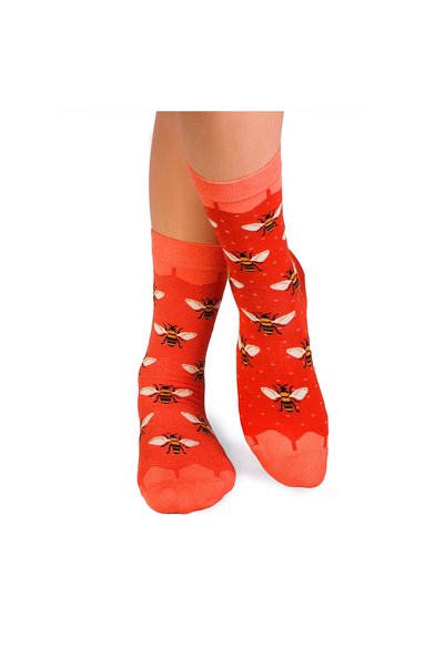 Pirin Hill Sosete bambus FINE BAMBOO Bees - Orange