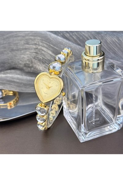 choice2 Gold Women's Heart-Alloy Case Sparkly Cute Heart-Shaped Glass Rhinest...