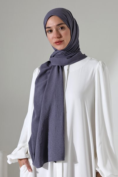 Berel Moda Kaymaz Jazz Tesettür Şal Gri Kırışmaz Kumaş 75x220