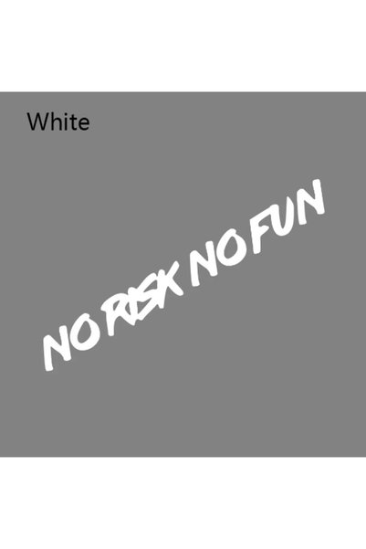 Choice 1Pc 22x2.4cm White 22x2.4cm Car Sticker Styling NO RISK NO FUN Car Bod...