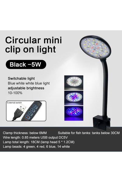 Choice 001S USB Aquarium LED Lamp Fish Tank Light Decor Aquatic Plant Multipl...