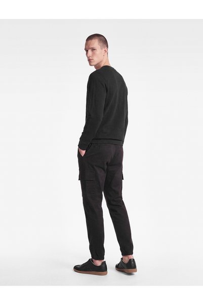 Koton Canvas Slim Fit Jogger Pants with Belted Waist, Cargo Pockets and Elast...