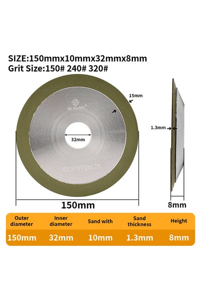 Choice3 150 150x32mm 3/4/5/6Inch Diamond Grinding Wheel Circular Resin Grindi...