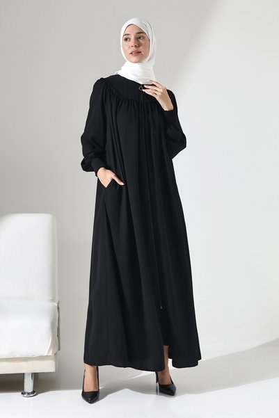 Berel Moda Robalized Cuff Gipe Detailed Double Pocket Mihrimah Ferace Black