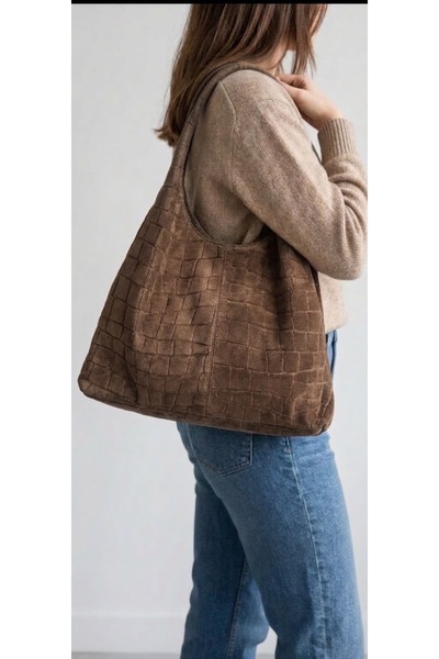 Miri Concept Geantă damă Shopper din piele naturală întoarsă, Imprimeu Croco ...