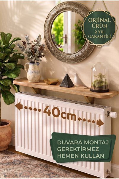 Tooall Kalorifer Üstü Ahşap Raf 40x16 cm Petek Üzeri Dekoratif Tamamlayıcı Dr...