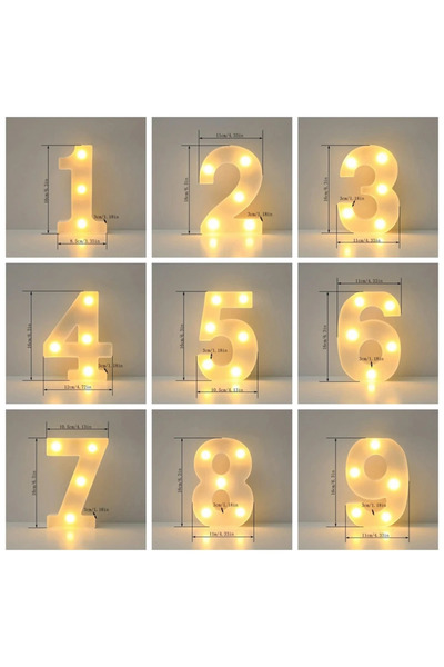 Choice 7 1pc 6.3inch Decorative LED Lamp White Plastic Marquee Number Light u...