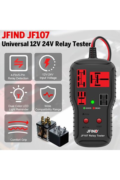 Choice JF107 Relay Tester Car Relay Tester Voltage Tester Universal 12V 24V L...