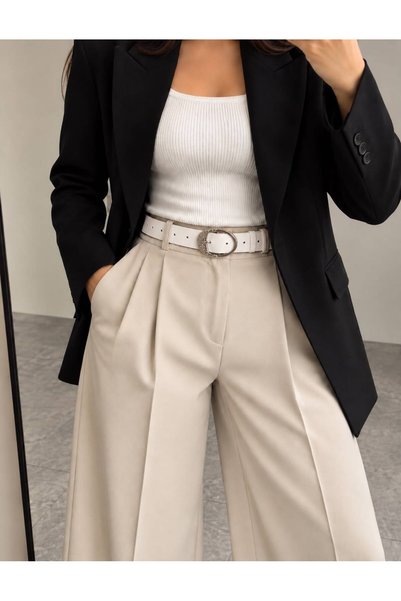 LİA KEMER Oval Patterned Silver Buckle Model Women's Belt Waist Belt Coat Bel...