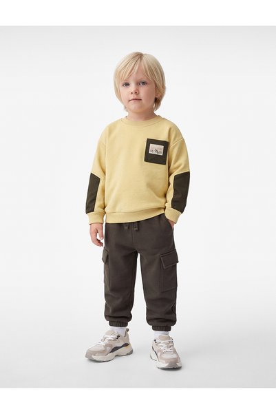 Koton Color Blocked Long Sleeve Crew Neck Oversize Sweatshirt