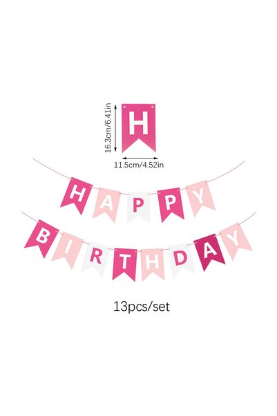 Choice Other Birthday flag Happy Birthday pink and white fishtail banner pull...