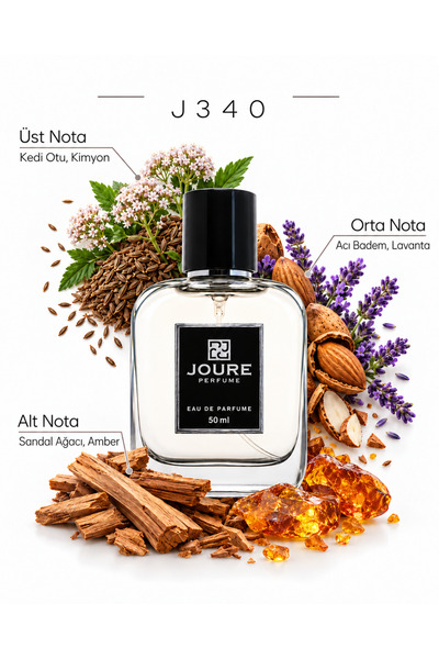 JOURE PERFUME J340 Pudralı Vanilya Badem Kokulu 50ml Kalıcı Edp Erkek Parfüm